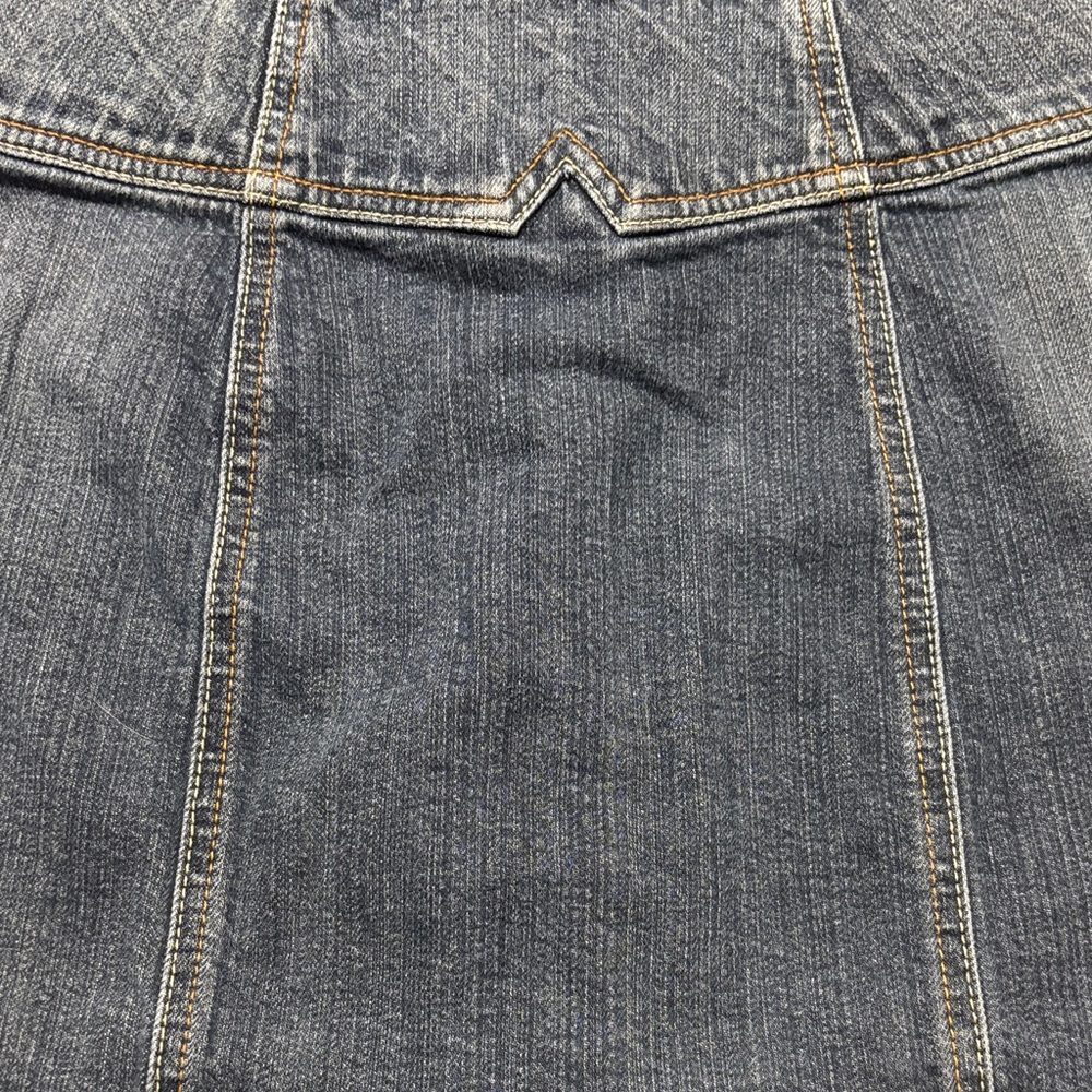 GAP Y2K Denim Mini Low Rise Full Snap Button Front Casual Jean Skirt - Picture 8 of 11